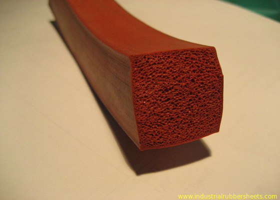 Customized Silicone Sponge Extrusion , Silicone Foam Stripe Produced By Extrude Or Cutting