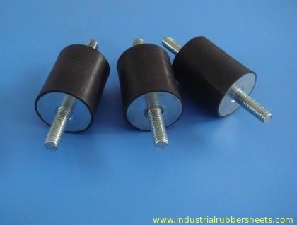 Black Color Rubber Shock Mounts / Cylindrical Vibration Isolators