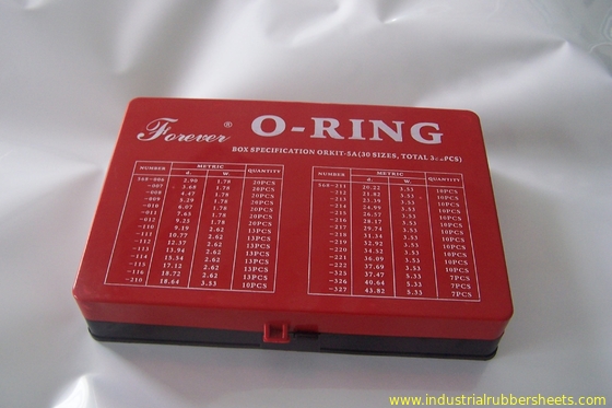 NBRのゴム製OリングのキットISO3601 AS568A DIN3771 JIS B2401の標準的な、黄色、赤い色